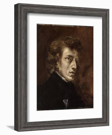 Portrait de Frédéric Chopin (1810-1849), musicien-Eugene Delacroix-Framed Giclee Print