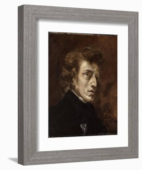 Portrait de Frédéric Chopin (1810-1849), musicien-Eugene Delacroix-Framed Giclee Print