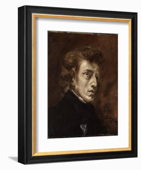 Portrait de Frédéric Chopin (1810-1849), musicien-Eugene Delacroix-Framed Giclee Print