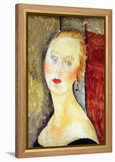 Portrait De Germaine Survage-Amedeo Modigliani-Framed Stretched Canvas
