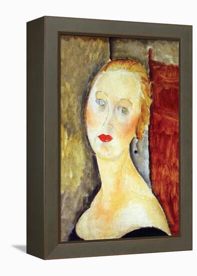 Portrait De Germaine Survage-Amedeo Modigliani-Framed Stretched Canvas