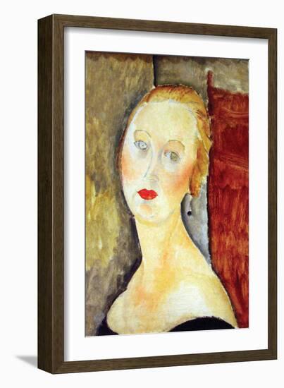 Portrait De Germaine Survage-Amedeo Modigliani-Framed Art Print