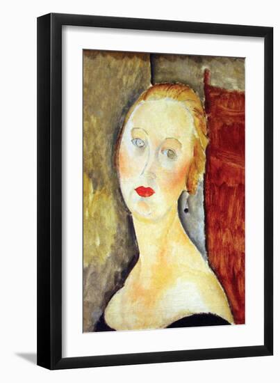 Portrait De Germaine Survage-Amedeo Modigliani-Framed Art Print