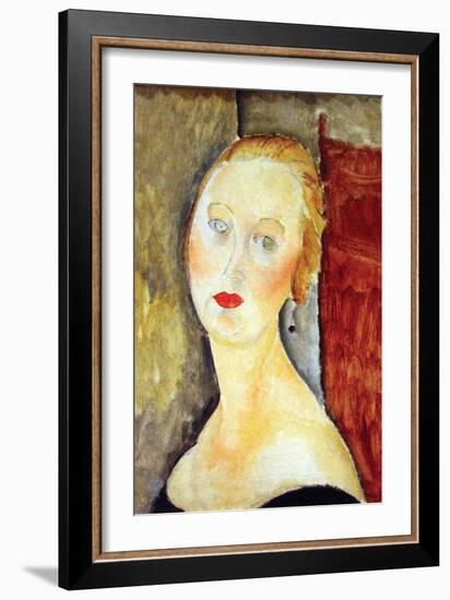 Portrait De Germaine Survage-Amedeo Modigliani-Framed Art Print