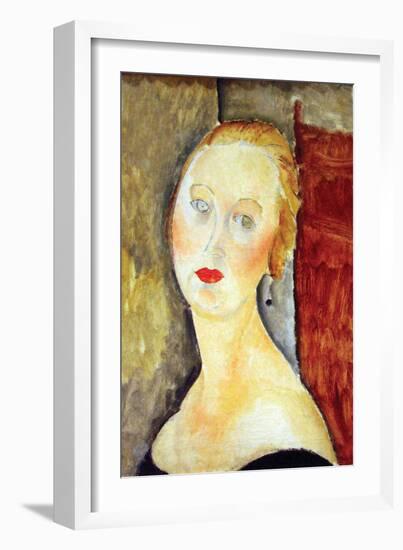 Portrait De Germaine Survage-Amedeo Modigliani-Framed Art Print