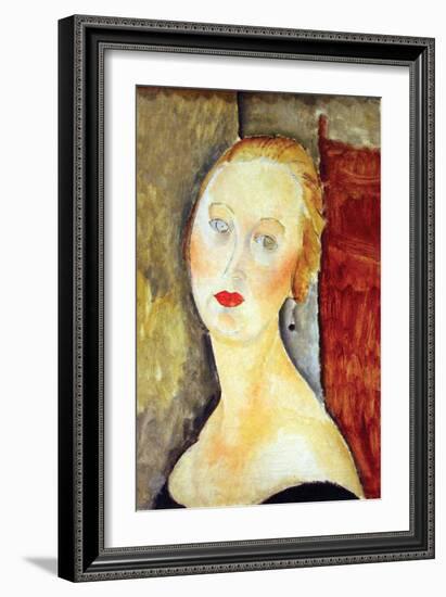 Portrait De Germaine Survage-Amedeo Modigliani-Framed Art Print