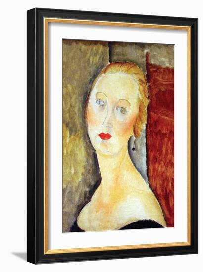 Portrait De Germaine Survage-Amedeo Modigliani-Framed Art Print