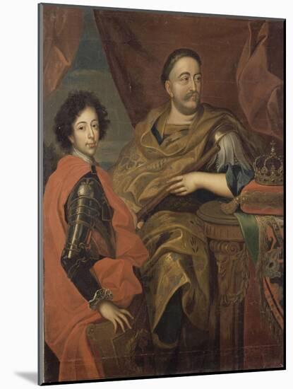 Portrait de Jean III Sobieski, roi de Pologne et d'un de ses fils, Jacques-Louis (1629-1696)-Alexandre Jan Tricius-Mounted Giclee Print