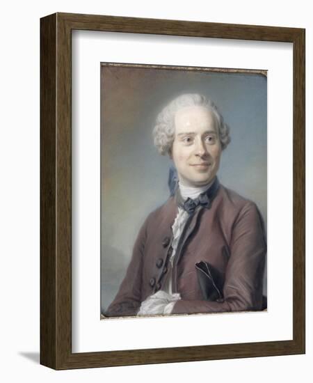 Portrait de Jean Le Rond d'Alembert (1717-1783), philosophe-Maurice Quentin de La Tour-Framed Giclee Print