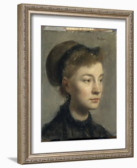 Portrait de jeune femme-Edgar Degas-Framed Giclee Print