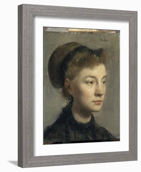 Portrait de jeune femme-Edgar Degas-Framed Giclee Print