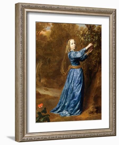 Portrait De Jeune Fille Cueillant Du Raisin  (Portrait of a Girl Picking Grapes) Peinture De Jan (-Jan Mytens-Framed Giclee Print