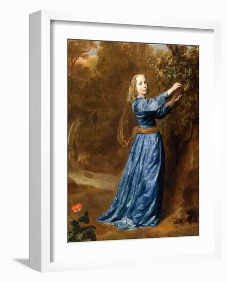 Portrait De Jeune Fille Cueillant Du Raisin  (Portrait of a Girl Picking Grapes) Peinture De Jan (-Jan Mytens-Framed Giclee Print