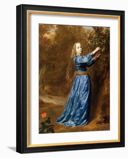 Portrait De Jeune Fille Cueillant Du Raisin  (Portrait of a Girl Picking Grapes) Peinture De Jan (-Jan Mytens-Framed Giclee Print