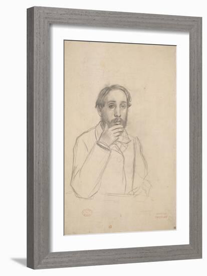 Portrait de l'artiste, étude pour le portrait de l'artiste avec Evariste de Valernes-Edgar Degas-Framed Giclee Print