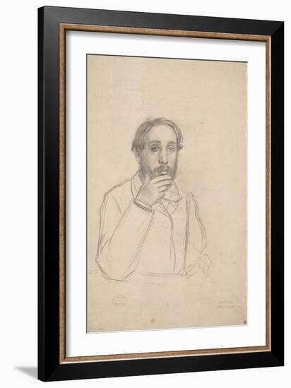 Portrait de l'artiste, étude pour le portrait de l'artiste avec Evariste de Valernes-Edgar Degas-Framed Giclee Print