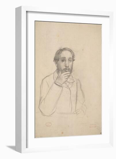 Portrait de l'artiste, étude pour le portrait de l'artiste avec Evariste de Valernes-Edgar Degas-Framed Giclee Print