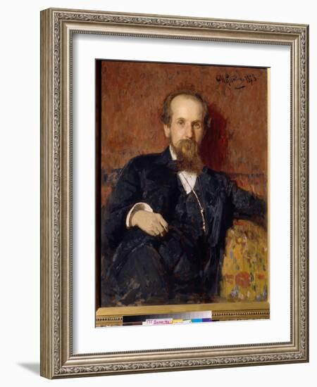 Portrait De L'artiste Pavel Petrovich Chistyakov (Tchistiakov) (1832-1919) (Portrait of the Artist-Ilya Efimovich Repin-Framed Giclee Print