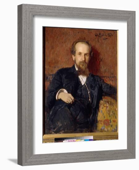 Portrait De L'artiste Pavel Petrovich Chistyakov (Tchistiakov) (1832-1919) (Portrait of the Artist-Ilya Efimovich Repin-Framed Giclee Print