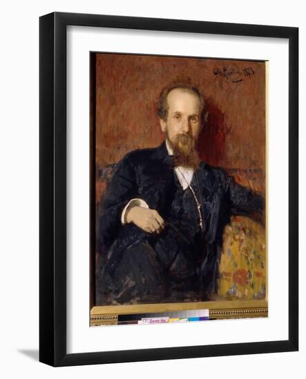 Portrait De L'artiste Pavel Petrovich Chistyakov (Tchistiakov) (1832-1919) (Portrait of the Artist-Ilya Efimovich Repin-Framed Giclee Print