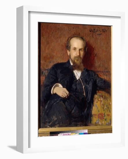 Portrait De L'artiste Pavel Petrovich Chistyakov (Tchistiakov) (1832-1919) (Portrait of the Artist-Ilya Efimovich Repin-Framed Giclee Print