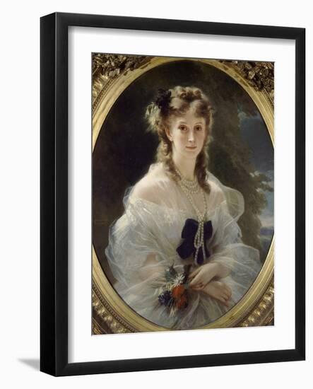 Portrait de la duchesse de Morny, née princesse Troubetzkoï-Franz Xaver Winterhalter-Framed Giclee Print