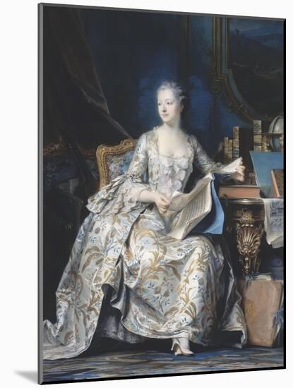 Portrait de la marquise de Pompadour (1721-1764)-Maurice Quentin de La Tour-Mounted Giclee Print