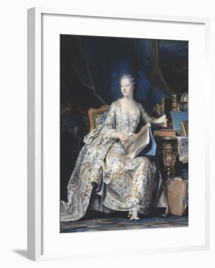 Portrait de la marquise de Pompadour (1721-1764)-Maurice Quentin de La Tour-Framed Giclee Print