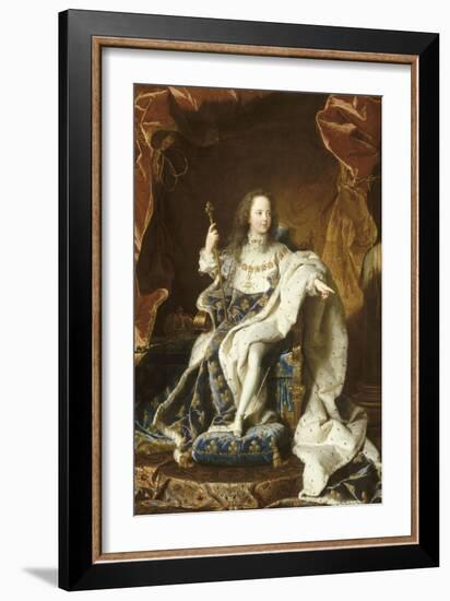 Portrait de Louis XV, âgé de cinq ans (1710-1774), assis sur son trône en grand costume royal-Hyacinthe Rigaud-Framed Giclee Print