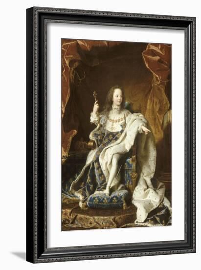 Portrait de Louis XV, âgé de cinq ans (1710-1774), assis sur son trône en grand costume royal-Hyacinthe Rigaud-Framed Giclee Print