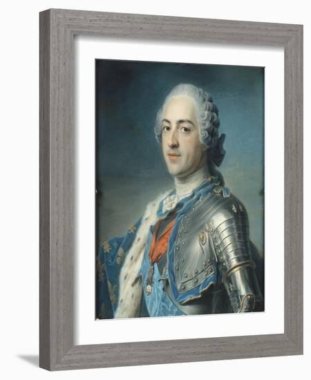 Portrait de Louis XV Le Bien-Aimé (1710-1774) en armure-Maurice Quentin de La Tour-Framed Giclee Print