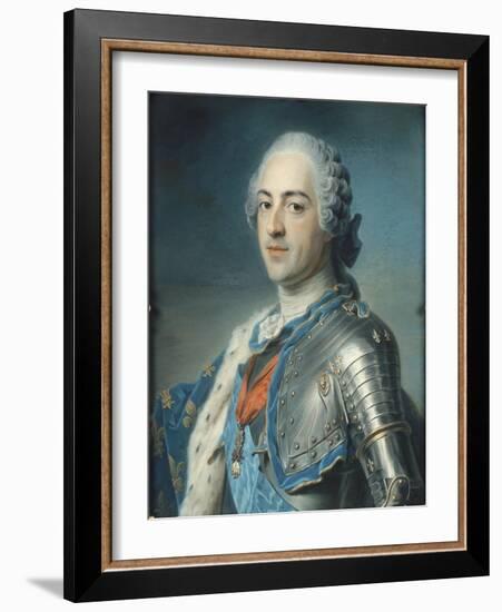 Portrait de Louis XV Le Bien-Aimé (1710-1774) en armure-Maurice Quentin de La Tour-Framed Giclee Print