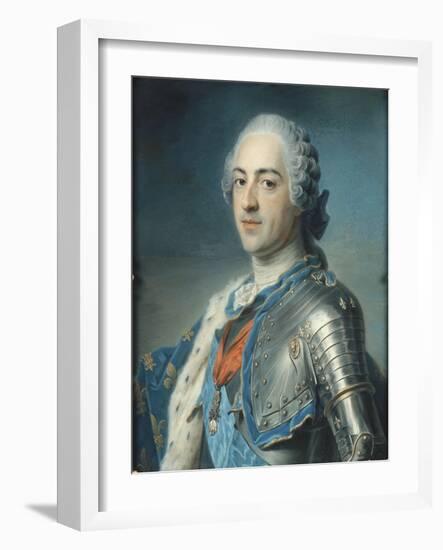 Portrait de Louis XV Le Bien-Aimé (1710-1774) en armure-Maurice Quentin de La Tour-Framed Giclee Print