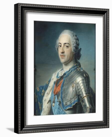 Portrait de Louis XV Le Bien-Aimé (1710-1774) en armure-Maurice Quentin de La Tour-Framed Giclee Print