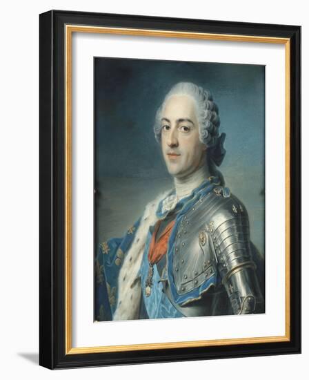 Portrait de Louis XV Le Bien-Aimé (1710-1774) en armure-Maurice Quentin de La Tour-Framed Giclee Print