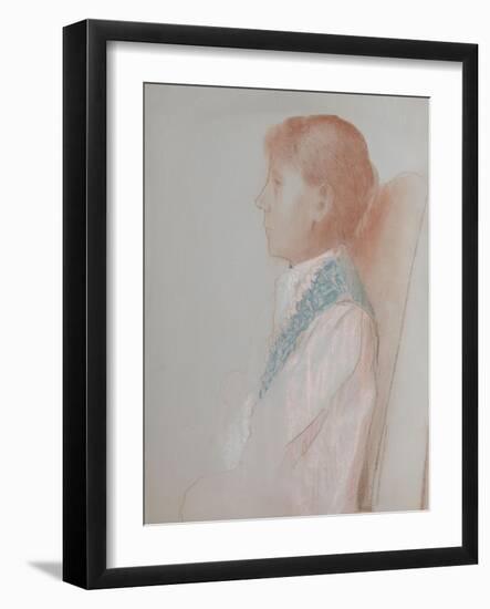 Portrait de madame Odilon Redon, de profil à gauche-Odilon Redon-Framed Giclee Print