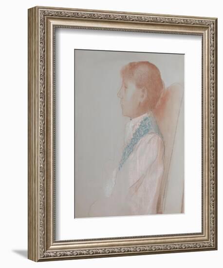 Portrait de madame Odilon Redon, de profil à gauche-Odilon Redon-Framed Giclee Print