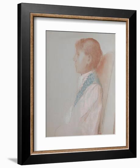 Portrait de madame Odilon Redon, de profil à gauche-Odilon Redon-Framed Giclee Print