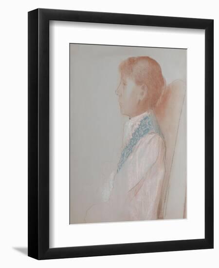 Portrait de madame Odilon Redon, de profil à gauche-Odilon Redon-Framed Giclee Print