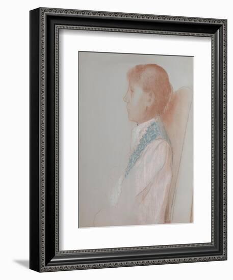 Portrait de madame Odilon Redon, de profil à gauche-Odilon Redon-Framed Giclee Print