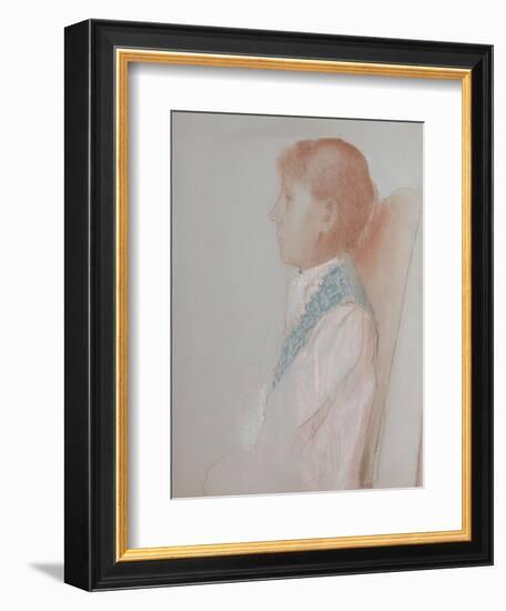 Portrait de madame Odilon Redon, de profil à gauche-Odilon Redon-Framed Giclee Print