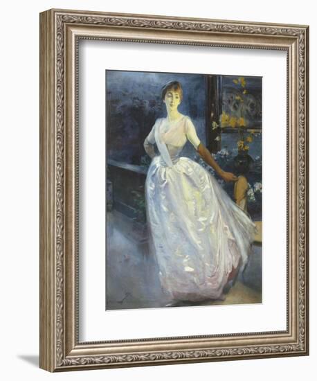 Portrait de madame Roger Jourdain, femme du peintre-Albert Besnard-Framed Giclee Print