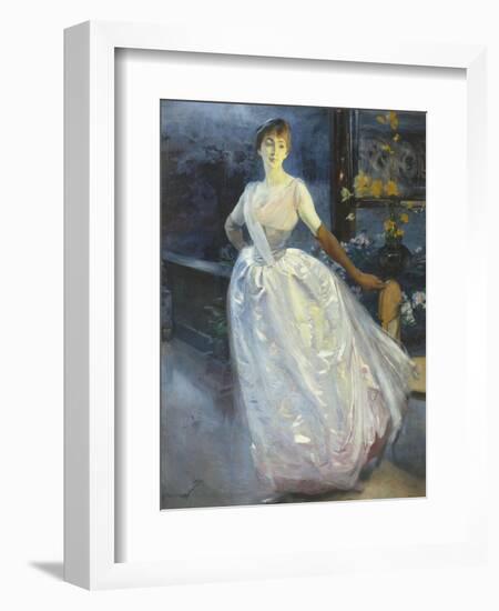 Portrait de madame Roger Jourdain, femme du peintre-Albert Besnard-Framed Giclee Print