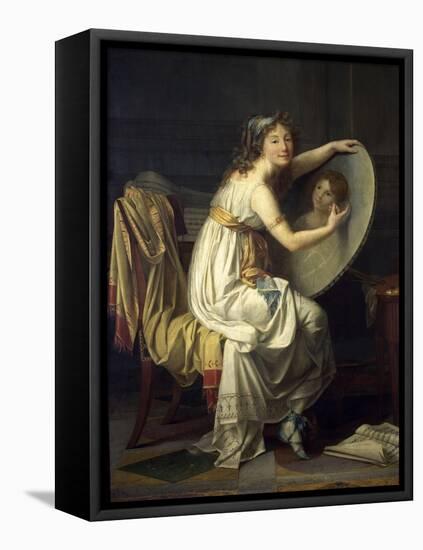 Portrait de mademoiselle Ducreux dit autrefois portrait de madame Vigée Lebrun-Jacques-Louis David-Framed Premier Image Canvas