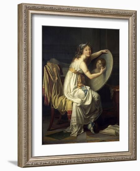 Portrait de mademoiselle Ducreux dit autrefois portrait de madame Vigée Lebrun-Jacques-Louis David-Framed Giclee Print