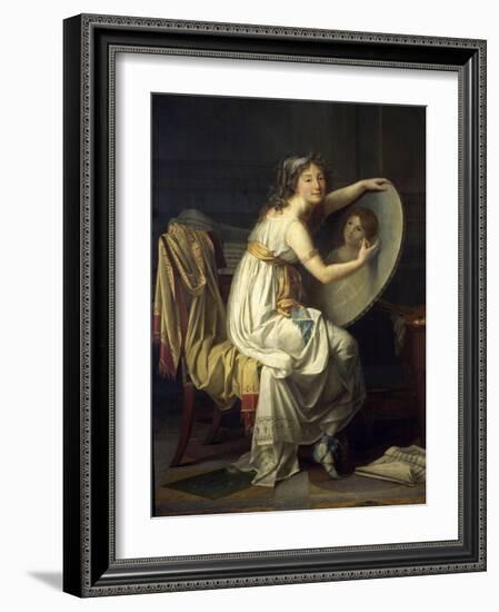 Portrait de mademoiselle Ducreux dit autrefois portrait de madame Vigée Lebrun-Jacques-Louis David-Framed Giclee Print