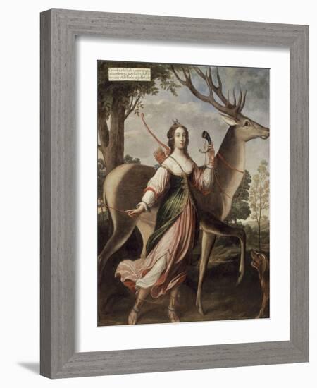 Portrait de Marie de Rohan de Montbazon, duchesse de Luynes puis de Chevreuse (1600-1679)-Claude Deruet-Framed Giclee Print