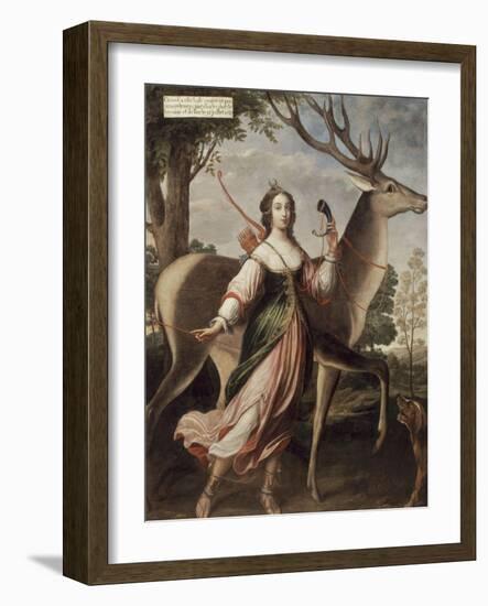 Portrait de Marie de Rohan de Montbazon, duchesse de Luynes puis de Chevreuse (1600-1679)-Claude Deruet-Framed Giclee Print