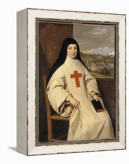 Portrait de mère Marie-Angélique Arnauld, dite la Mère Angélique (1591-1661)-Philippe De Champaigne-Framed Premier Image Canvas