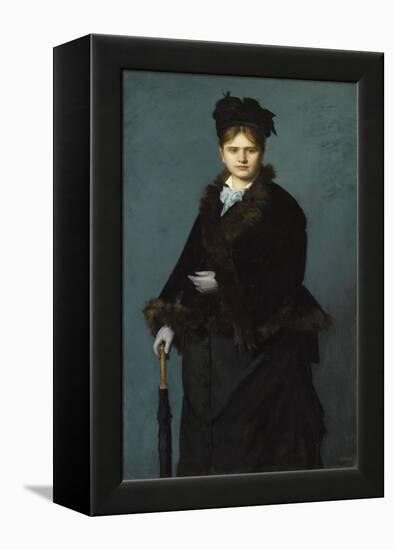 Portrait de Mme***dit "La Femme au parapluie".-Jean Jacques Henner-Framed Premier Image Canvas